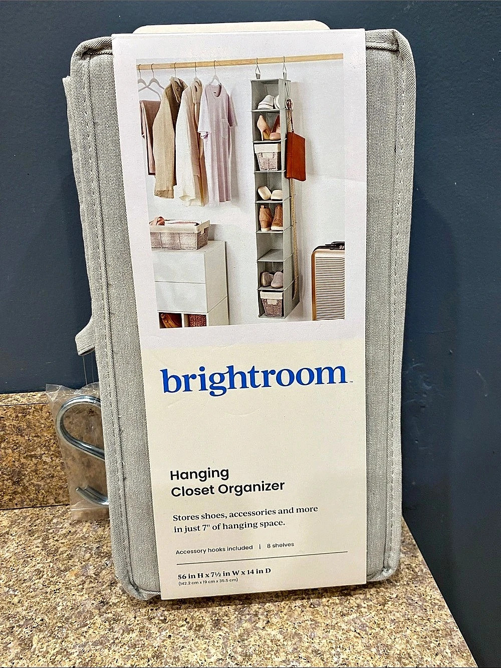 brightroom. Hanging Closet Organizer. Gray NWT